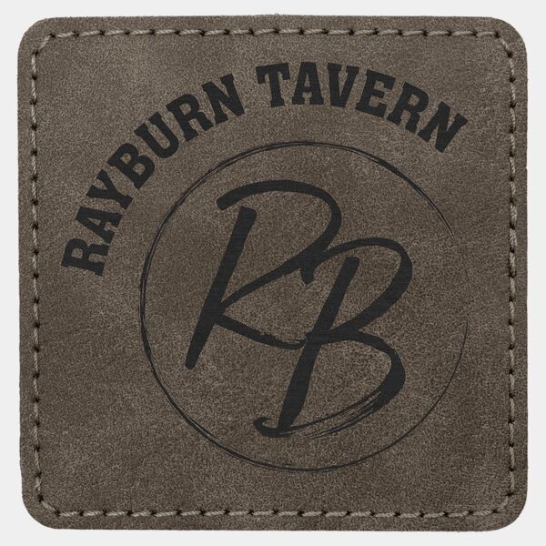 3" x 3" Dark Premier Laserable Leatherette Square Patch with Kota Pro Adhesive - Creekside Collection Thumbnail