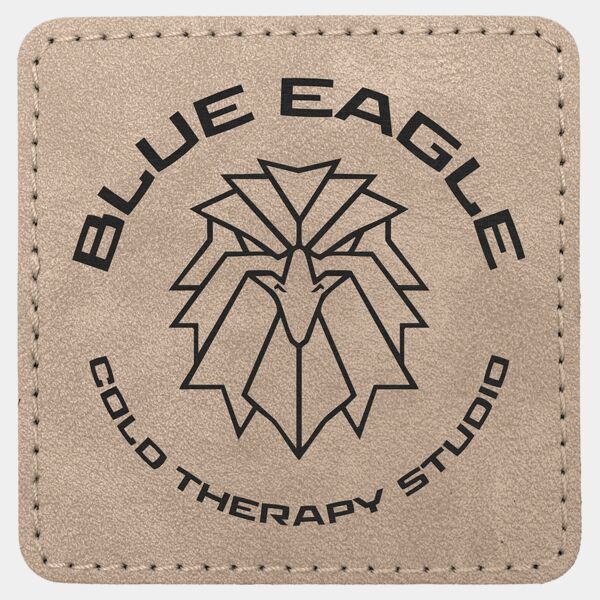 3" x 3" Light Tan Premier Laserable Leatherette Square Patch with Kota Pro Adhesive - Creekside Collection Thumbnail