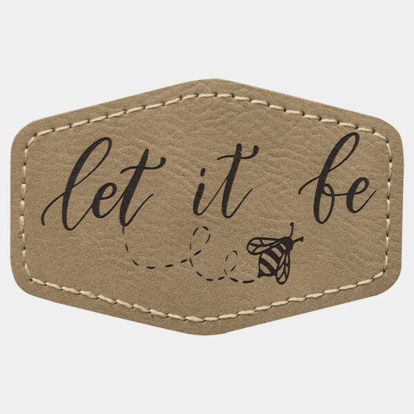 3" x 2" Laserable Leatherette Hex Patch with Kota Pro Adhesive Thumbnail