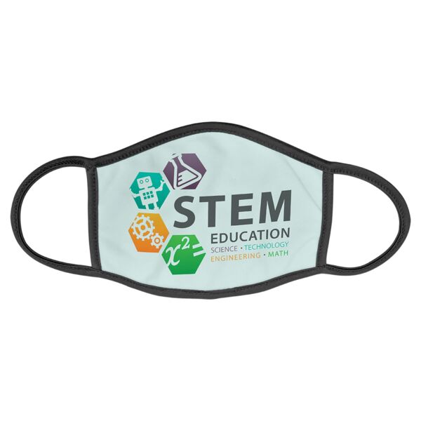 8" x 5 1/2" Large Sublimatable Face Mask W/Nose Bridge & Trim & Ear Loops Thumbnail