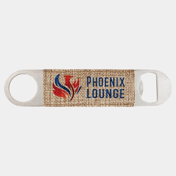 1 1/2" x 7" Sublimatable Burlap Bottle Opener Thumbnail