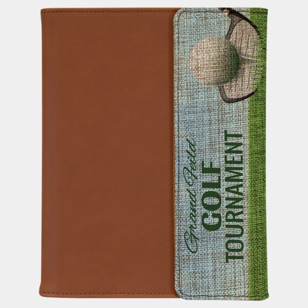 7" x 9" Sublimatable Burlap Portfolio with Notepad Thumbnail