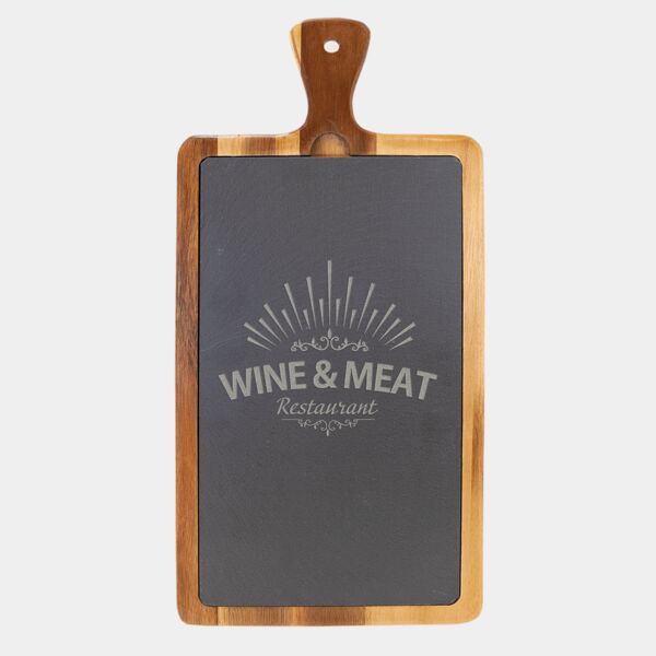 16" x 7 3/4" Acacia Wood/Slate Cutting Board Thumbnail