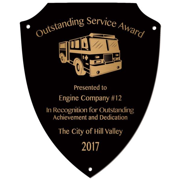 5 1/4" x 6 5/8" Brass Shield Plaque Plate Thumbnail