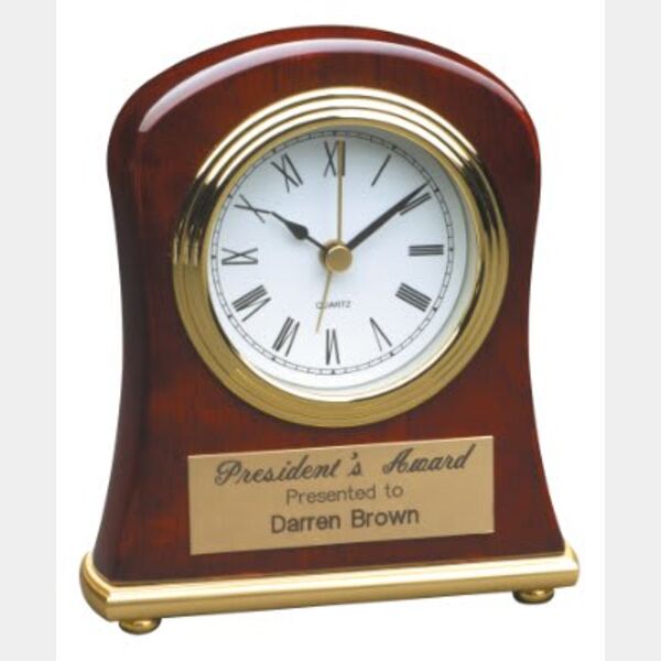 4 1/2" x 5" Piano Finish Bell Shaped Desk Clock Thumbnail