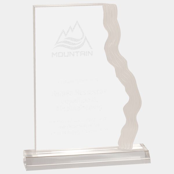 6 1/2" x 9" Frosted Waterfall Edge Acrylic with 7 1/2" Base Thumbnail