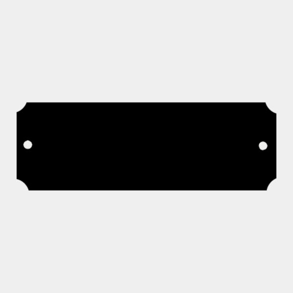 1" x 3" Laserable Brass Plate with Notched Corners and Two Holes Thumbnail