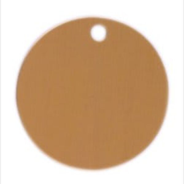 1 1/2" x .040" Solid Brass Round Key Tag Thumbnail