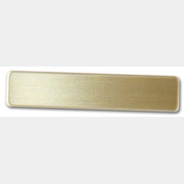 2 3/8" x 1/2" Satin Leaded Brass Name Badge Blank with Fused Posts Thumbnail