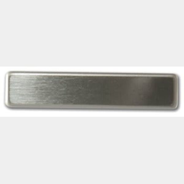 2 3/8" x 1/2" Satin Nickel Name Badge Blank with Fused Posts Thumbnail